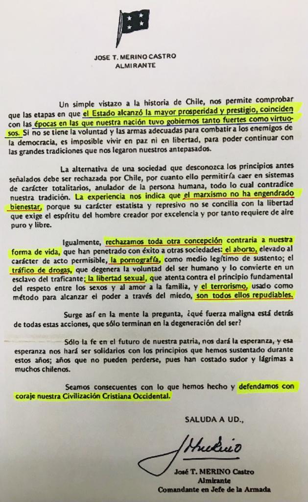 CARTA JOSÉ MERINO CASTRO