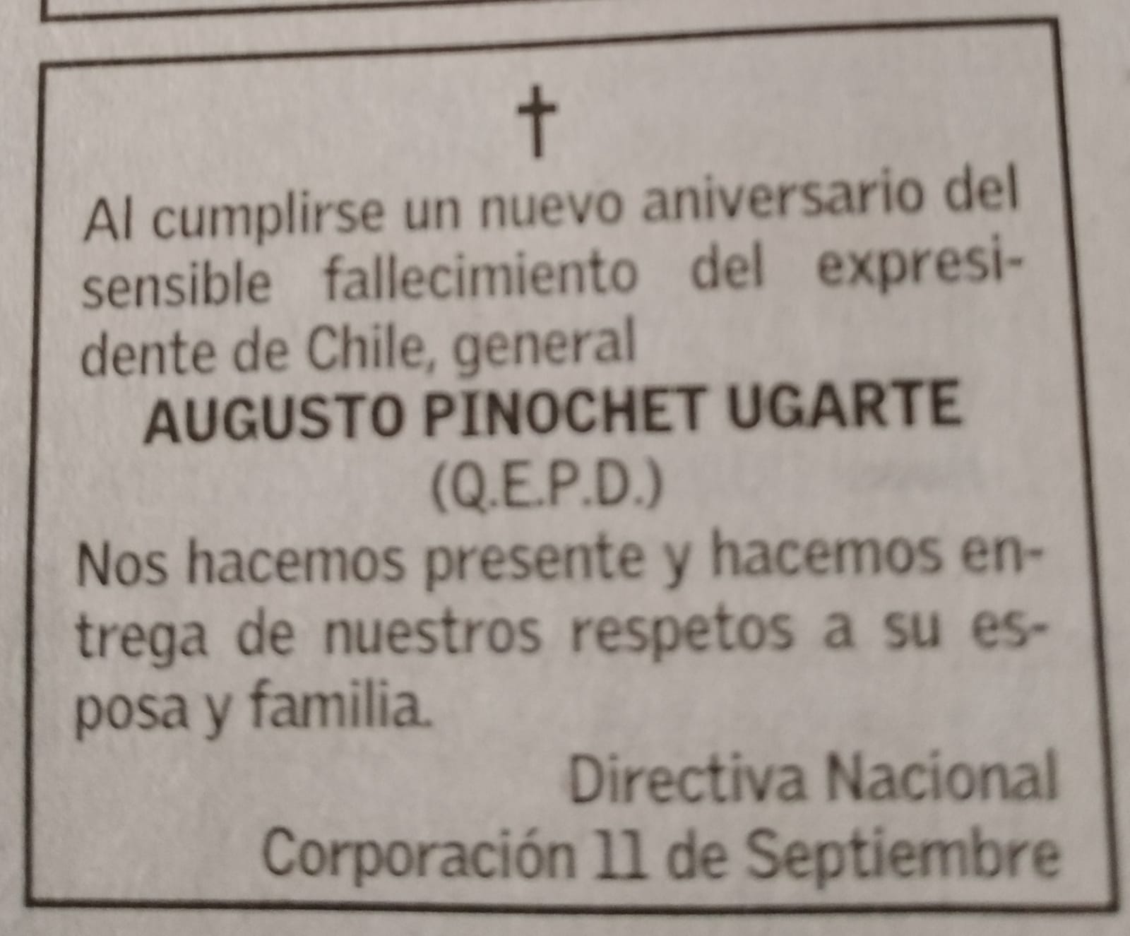 Un aniversario de su partida